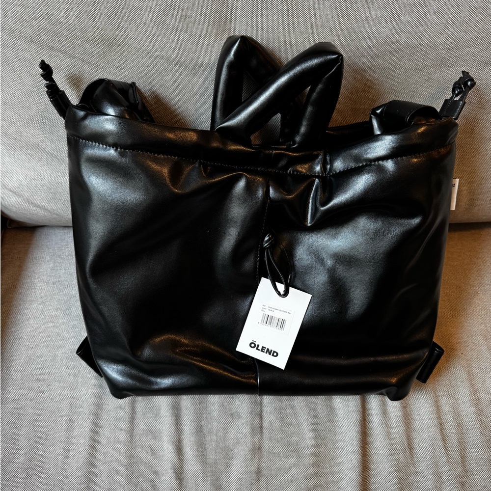 NWT Olend ONA Black Vegan Leather Tote Bag